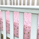 Husa saltea patuț bebe copii din bumbac 120 x 60 cm, Stelute aurii (2)